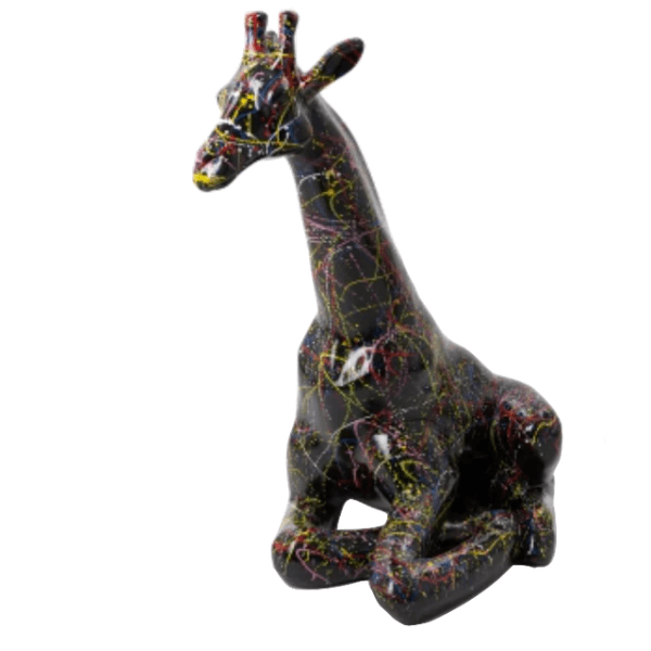 Statue Girafe Animaux Resine - 90cm - Graffiti Noir - ANIMAUX-RESINE.FR (8904955167060)