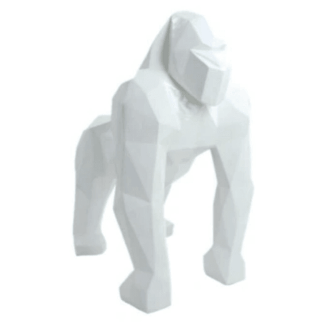 Statue Gorille Origami Animaux Resine - 140cm - Blanc - ANIMAUX-RESINE.FR (8905132671316)