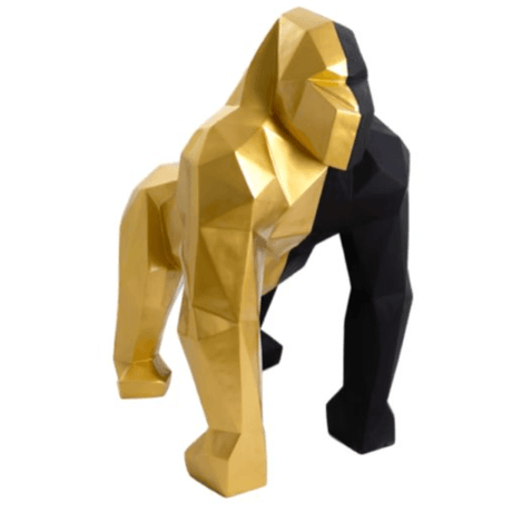 Statue Gorille Origami Animaux Resine - 140cm - Mix Noir Doré - ANIMAUX-RESINE.FR (8905123234132)