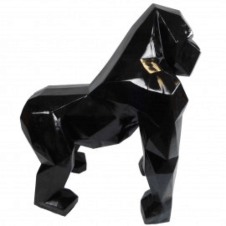 Statue Gorille Origami Animaux Resine - 140cm - Noir - ANIMAUX-RESINE.FR