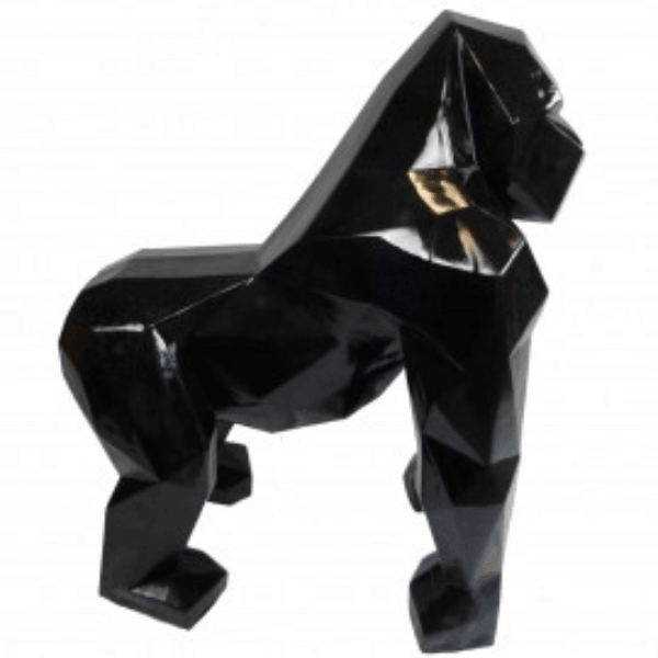 Statue Gorille Origami Animaux Resine - 40cm - Noir - ANIMAUX-RESINE.FR