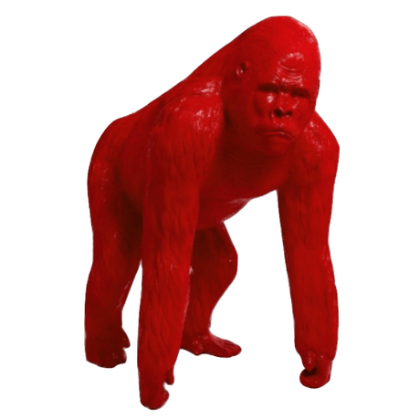 Statue Gorille Poing Animaux Resine - 130cm - Rouge - ANIMAUX-RESINE.FR