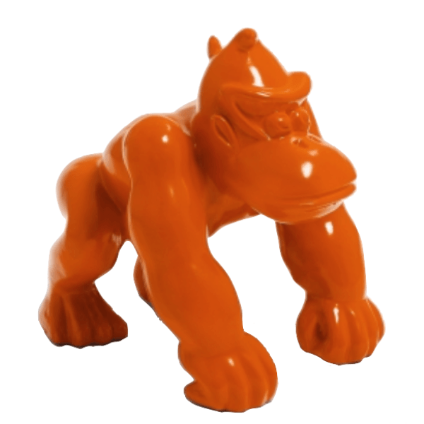 Statue Gorille Poing Animaux Resine - 40cm - Orange - ANIMAUX-RESINE.FR (8905130344788)