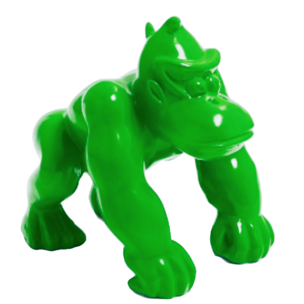 Statue Gorille Poing Animaux Resine - 40cm - Vert Pomme - ANIMAUX-RESINE.FR (8905105867092)