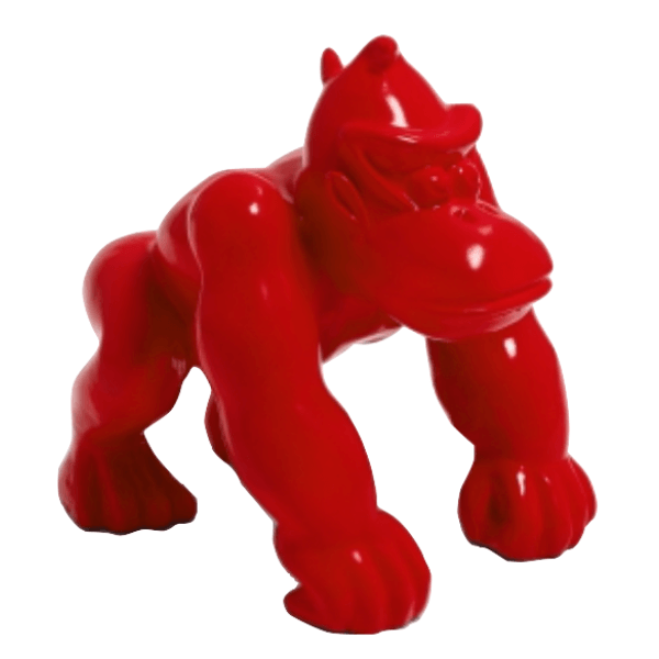 Statue Gorille Poing Animaux Resine - 70cm - Rouge - ANIMAUX-RESINE.FR (8905129492820)