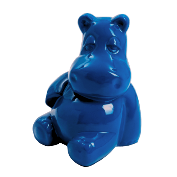 Statue Hippopotame Animaux Resine - 100cm - Bleu Nuit - ANIMAUX-RESINE.FR (8905148793172)