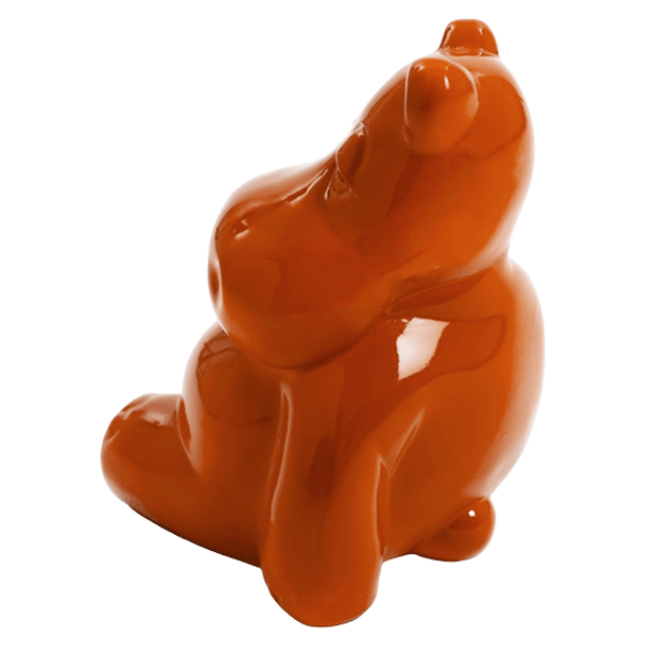 Statue Hippopotame Animaux Resine - 100cm - Orange - ANIMAUX-RESINE.FR (8905160261972)