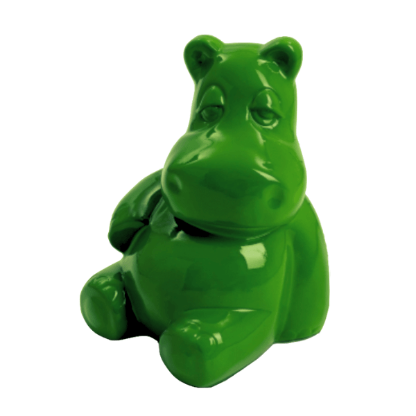 Statue Hippopotame Animaux Resine - 100cm - Vert - ANIMAUX-RESINE.FR