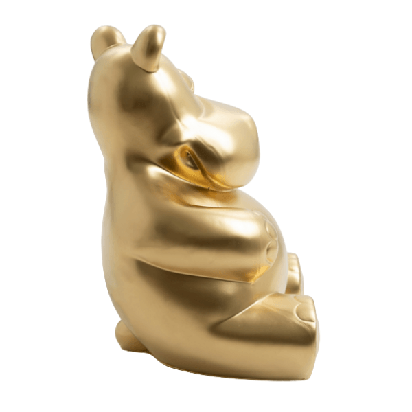 Statue Hippopotame Animaux Resine - 15cm - Doré - ANIMAUX-RESINE.FR (8905157968212)