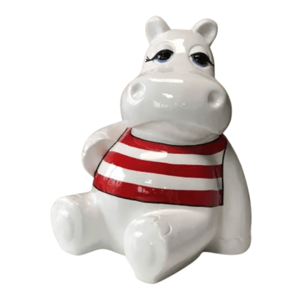 Statue Hippopotame Animaux Resine - 15cm - Marin Rouge - ANIMAUX-RESINE.FR (8905158852948)