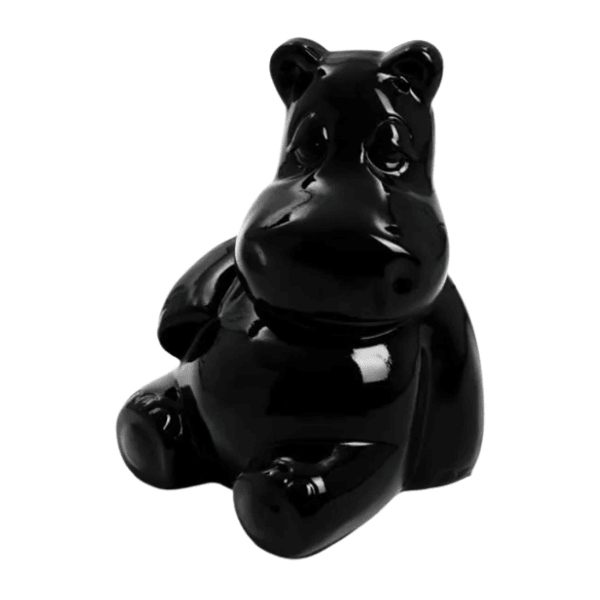 Statue Hippopotame Animaux Resine - 15cm - Noir - ANIMAUX-RESINE.FR (8905166618964)