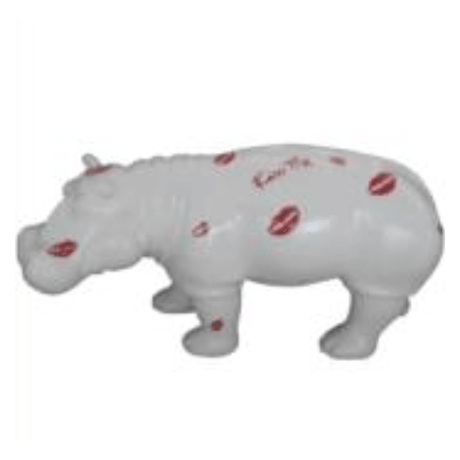 Statue Hippopotame Animaux Resine - 180cm - Bisous Blanc - ANIMAUX-RESINE.FR (8905150660948)