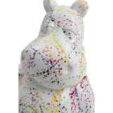 Statue Hippopotame Animaux Resine - 25cm - Graffiti Blanc - ANIMAUX-RESINE.FR (8905157312852)