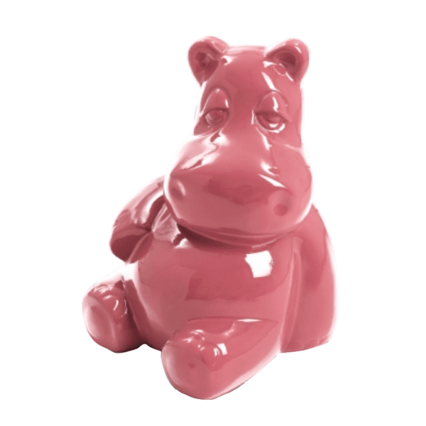 Statue Hippopotame Animaux Resine - 25cm - Rose Clair - ANIMAUX-RESINE.FR (8905163440468)