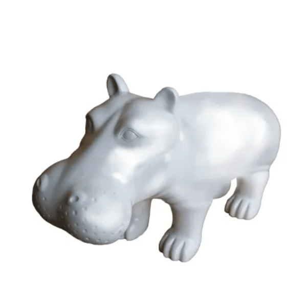 Statue Hippopotame Animaux Resine - 95cm - Blanc - ANIMAUX-RESINE.FR (8905161310548)