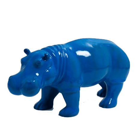 Statue Hippopotame Animaux Resine - 95cm - Bleu Nuit - ANIMAUX-RESINE.FR (8905161834836)