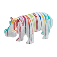 Statue Hippopotame Animaux Resine - 95cm - Multi Coulure Blanc - ANIMAUX-RESINE.FR