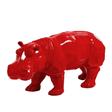 Statue Hippopotame Origami Animaux Resine - 95cm - Rouge - ANIMAUX-RESINE.FR