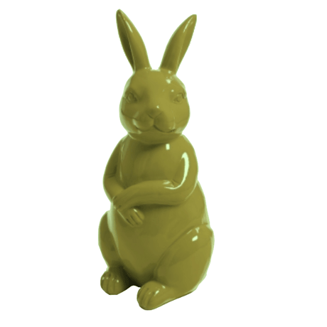 Statue Lapin Animaux Resine - 35cm - Vert Kaki - ANIMAUX-RESINE.FR