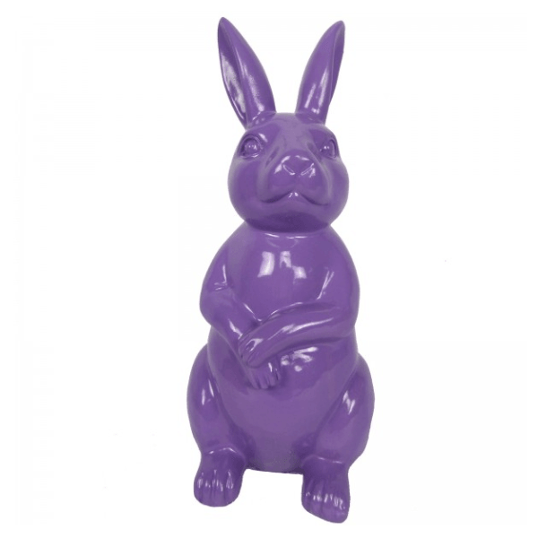 Statue Lapin Animaux Resine - 35cm - Violet - ANIMAUX-RESINE.FR