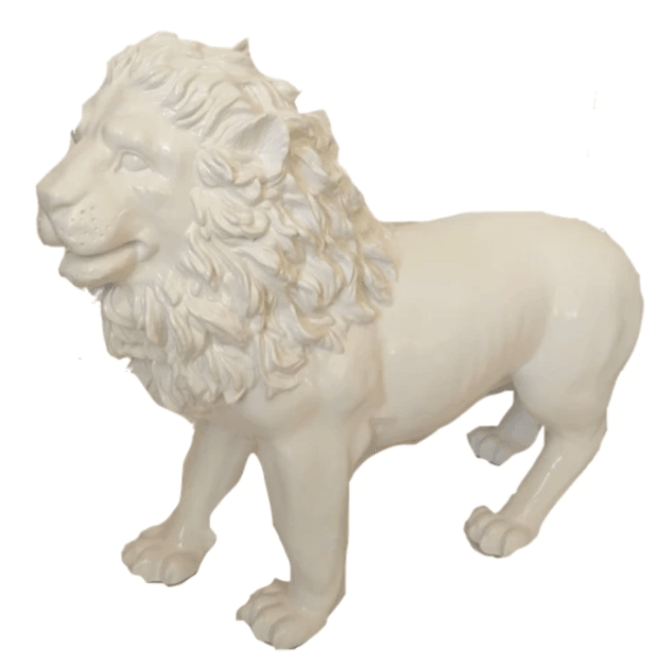 Statue Lion Animaux Resine - 100cm - Blanc - ANIMAUX-RESINE.FR (8905216459092)