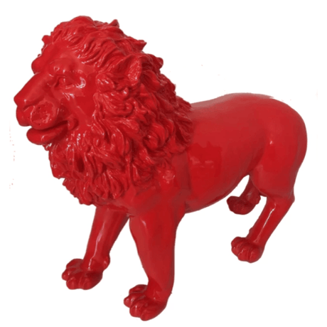 Statue Lion Animaux Resine - 100cm - Rouge - ANIMAUX-RESINE.FR (8905217474900)