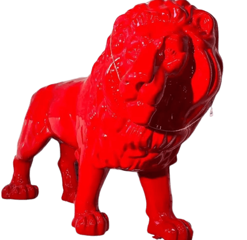 Statue Lion Animaux Resine - 190cm - Rouge - ANIMAUX-RESINE.FR (8905214853460)