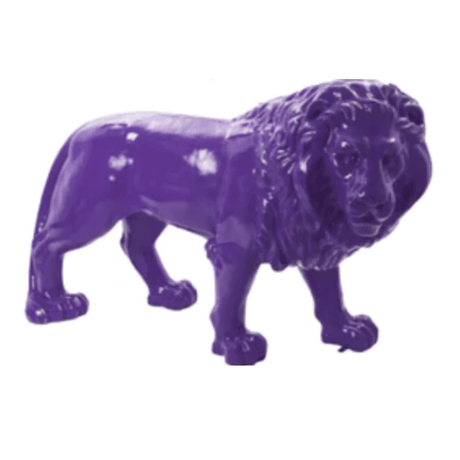 Statue Lion Animaux Resine - 190cm - Violet - ANIMAUX-RESINE.FR