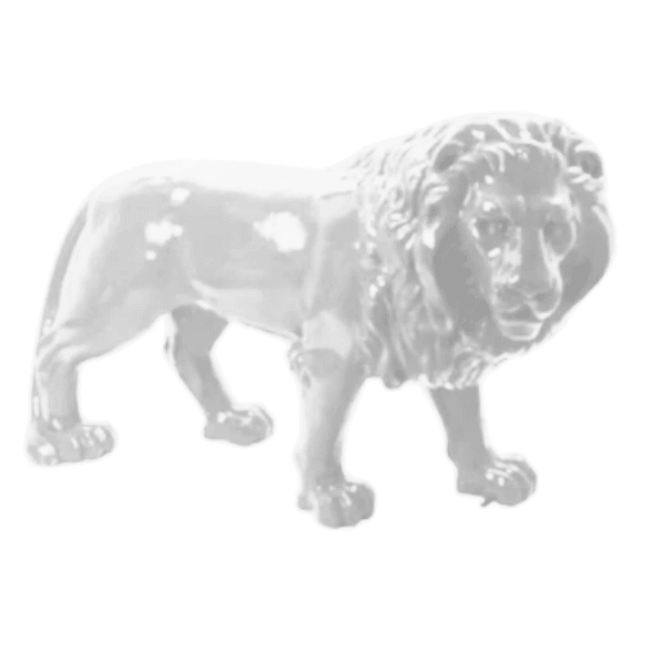 Statue Lion Animaux Resine - 35cm - Blanc - ANIMAUX-RESINE.FR (8905212428628)