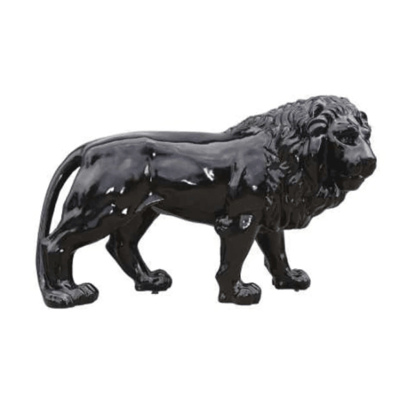 Statue Lion Animaux Resine - 35cm - Noir - ANIMAUX-RESINE.FR (8905213444436)