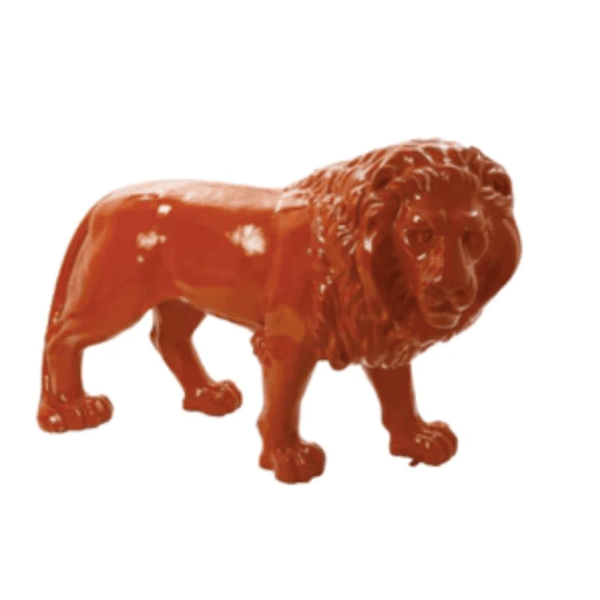 Statue Lion Animaux Resine - 35cm - Orange - ANIMAUX-RESINE.FR (8905213116756)