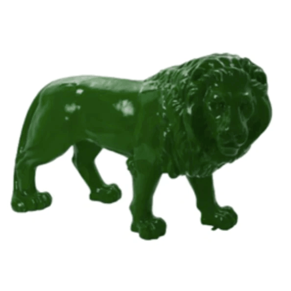 Statue Lion Animaux Resine - 35cm - Vert - ANIMAUX-RESINE.FR