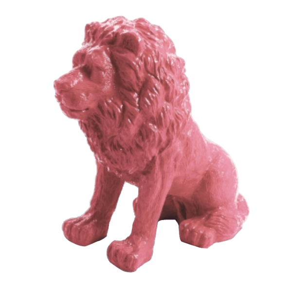 Statue Lion Animaux Resine - 65cm - Rose Clair - ANIMAUX-RESINE.FR (8905220063572)