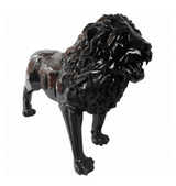 Statue Lion Animaux Resine Origami - 100cm - Noir - ANIMAUX-RESINE.FR (8905215312212)