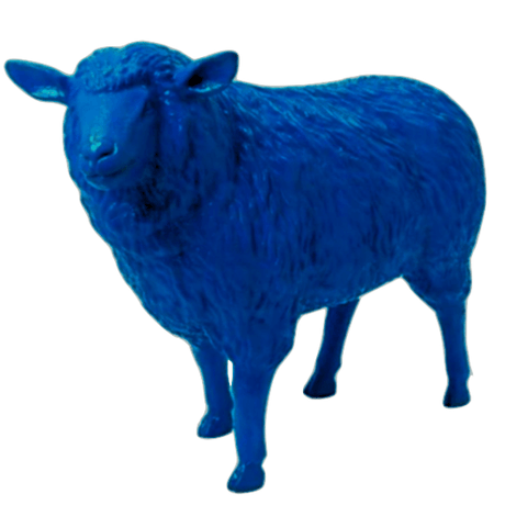 Statue Mouton Animaux Resine - 110cm - Bleu Nuit - ANIMAUX-RESINE.FR