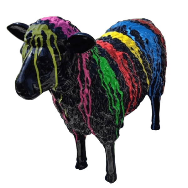 Statue Mouton Animaux Resine - 110cm - Multi Coulure Noir - ANIMAUX-RESINE.FR (8905226912084)