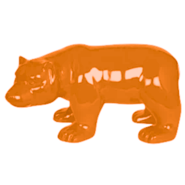 Statue Ours Animaux Resine - 100cm - Orange - ANIMAUX-RESINE.FR (8905245720916)