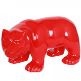 Statue Ours Animaux Resine - 100cm - Rouge - ANIMAUX-RESINE.FR