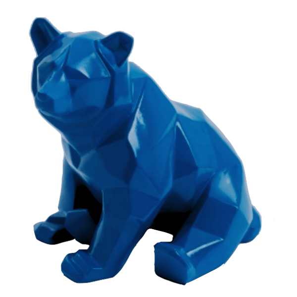 Statue Ours Animaux Resine - 30cm - Bleu Nuit - ANIMAUX-RESINE.FR