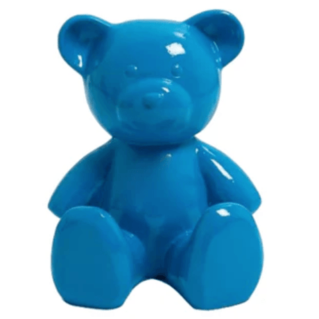 Statue Ours Animaux Resine - 35cm - Bleu Ciel - ANIMAUX-RESINE.FR (8905245360468)