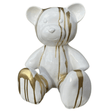 Statue Ours Animaux Resine - 35cm - Coulure Blanc Dorée - ANIMAUX-RESINE.FR (8905244541268)