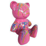 Statue Ours Animaux Resine - 35cm - Graffiti Rose - ANIMAUX-RESINE.FR (8905251094868)