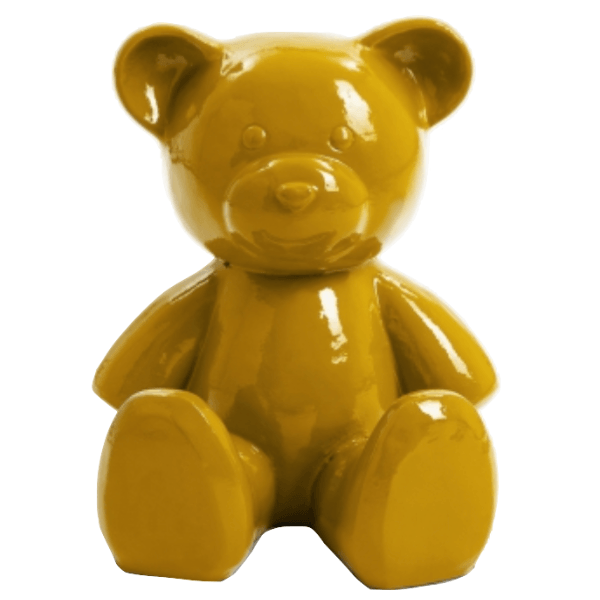 Statue Ours Animaux Resine - 35cm - Jaune - ANIMAUX-RESINE.FR