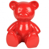 Statue Ours Animaux Resine - 35cm - Rouge - ANIMAUX-RESINE.FR