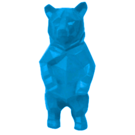 Statue Ours Origami Animaux Resine - 40cm - Bleu Ciel - ANIMAUX-RESINE.FR (8905247162708)