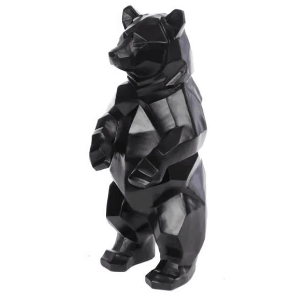 Statue Ours Origami Animaux Resine - 40cm - Noir - ANIMAUX-RESINE.FR (8905247654228)