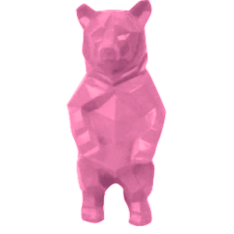 Statue Ours Origami Animaux Resine - 40cm - Rose Clair - ANIMAUX-RESINE.FR (8905244737876)