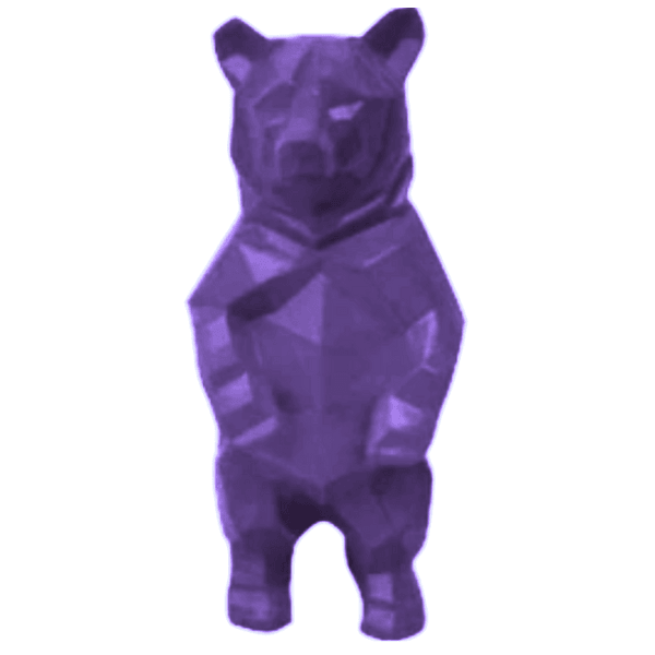 Statue Ours Origami Animaux Resine - 40cm - Violet - ANIMAUX-RESINE.FR (8905246998868)