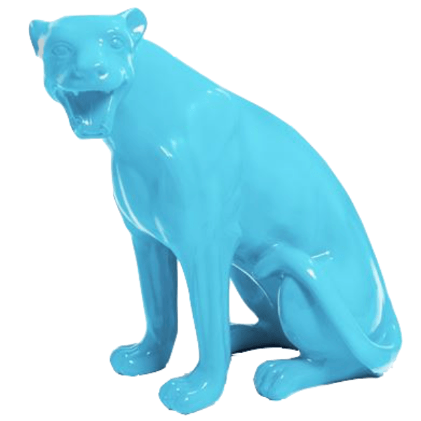 Statue Panthere Animaux Resine - 75cm - Bleu Ciel - ANIMAUX-RESINE.FR (8905434399060)