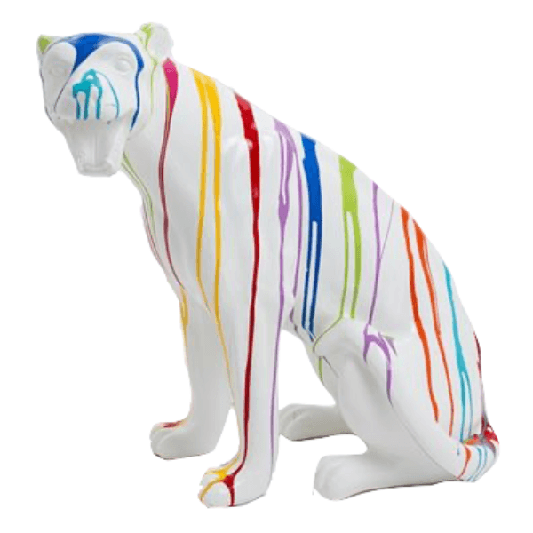 Statue Panthere Animaux Resine - 75cm - Multi Coulure Blanc - ANIMAUX-RESINE.FR (8905434071380)